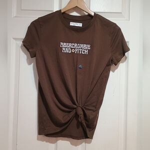 New Girls Abercrombie & Fitch Brown Knot Front Tee Size 13/14